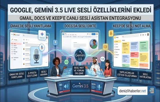 Google, Gmail, Docs ve Keep'e Gemini 3.5 Live Sesli Özelliklerini Ekliyor