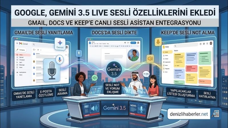 Google, Gmail, Docs ve Keep'e Gemini 3.5 Live Sesli Özelliklerini Ekliyor