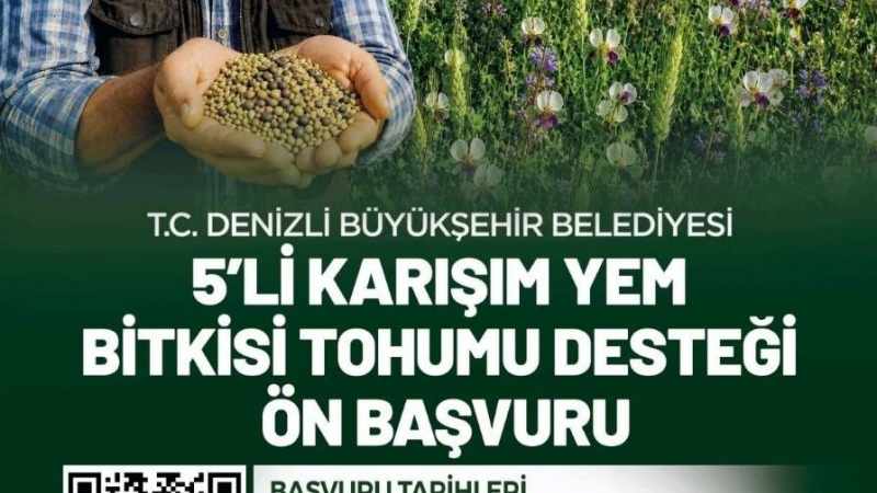 Denizli Büyükşehir Belediyesi'nden 5'li yem bitkisi tohumu desteği için başvurular açıldı!