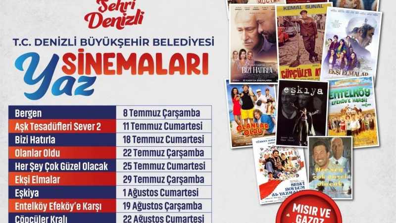 Denizli'de Açık Havada Sinema Keyfi Başlıyor!