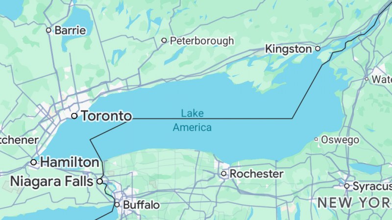 Google Maps, Lake Ontario'yu Lake America Olarak Değiştirdi