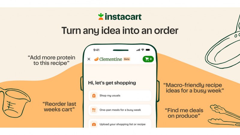 Instacart, kendi yapay zeka alışveriş asistanı Clementine'i Kuzey Amerika'da kullanıma sundu