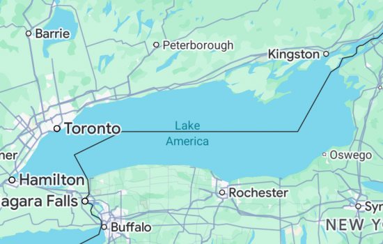 Google Maps, Lake Ontario'yu Lake America Olarak Değiştirdi