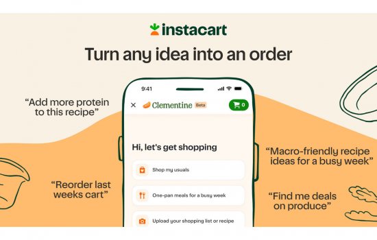 Instacart, kendi yapay zeka alışveriş asistanı Clementine'i Kuzey Amerika'da kullanıma sundu